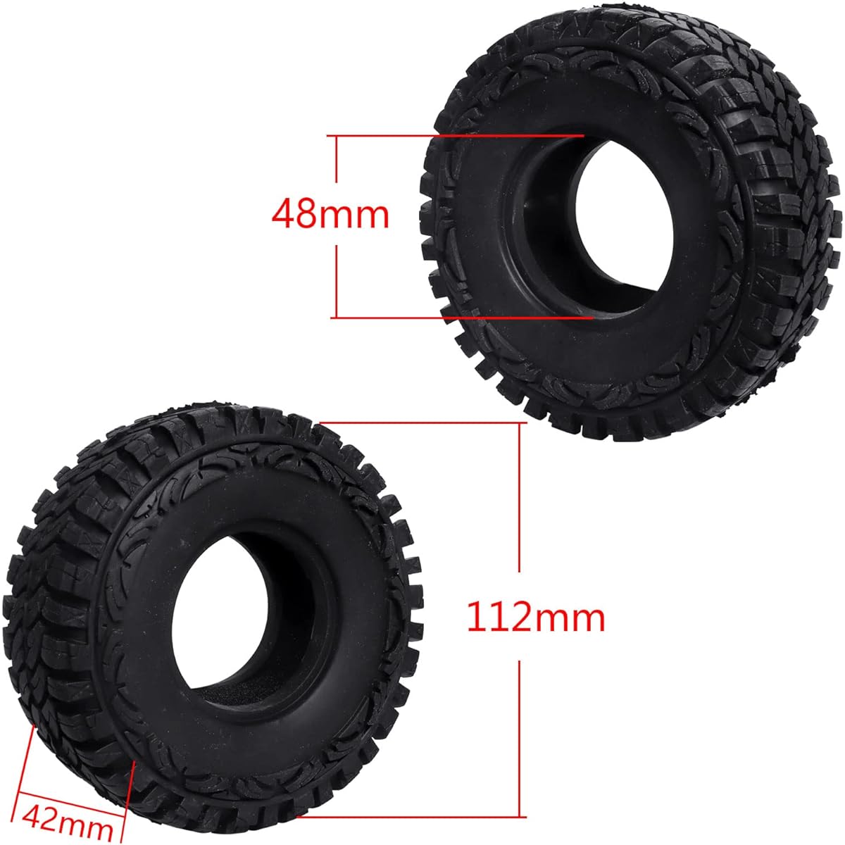 CrazyHobby 1.9" Crawler Tires with Foam Inserts 4 Pieces for Traxxas TRX-4 Axial SCX10 II III 1/10 RC Rock Crawler Car