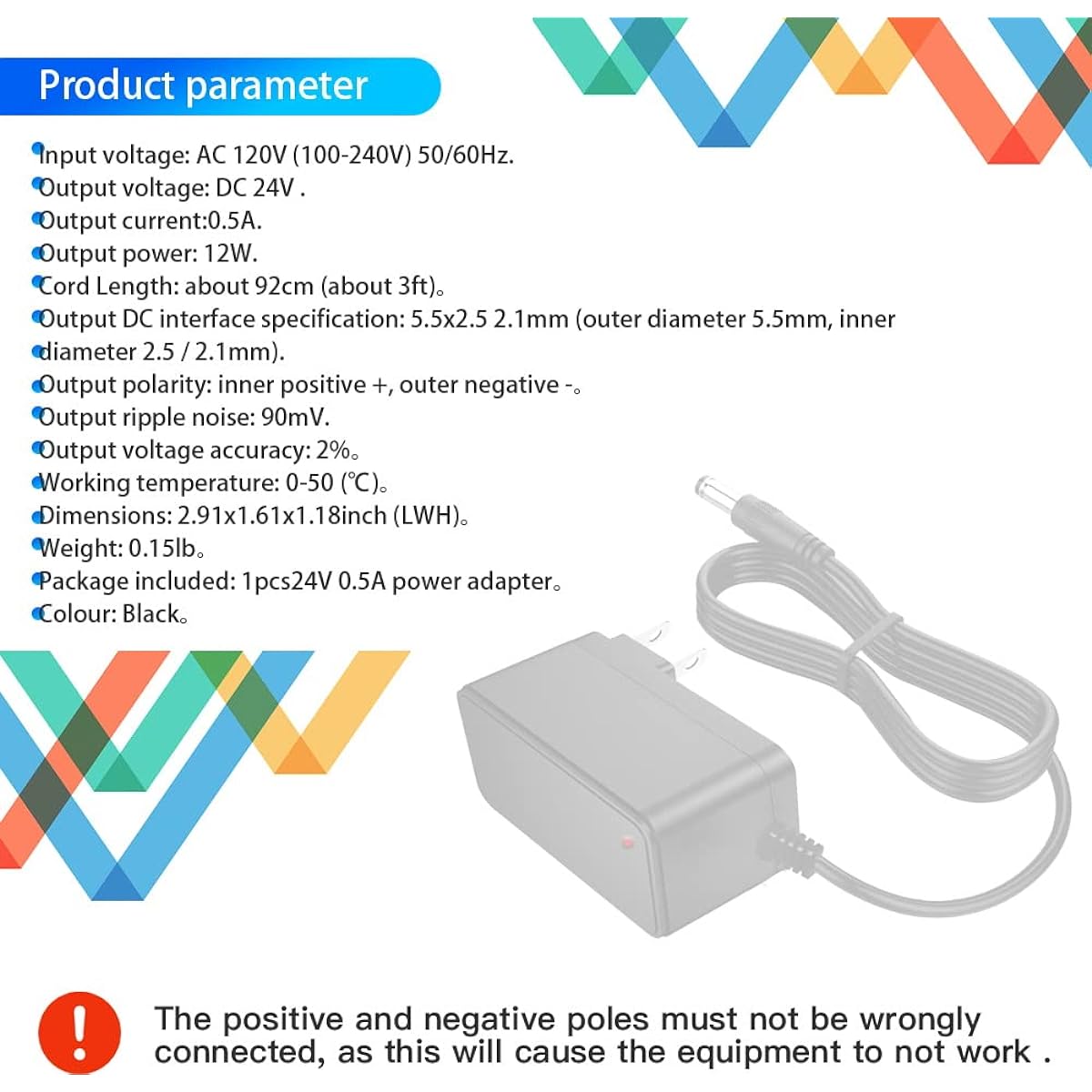 MTDZKJG 24V 0.5A Power Adapter 100~240V AC to DC 24V 500mA Power Adapter 24V Power Cord Converter Transformer 5.5x2.5mm with 2.1mm Plug Essential Oil Diffuser 24V Wall Charger