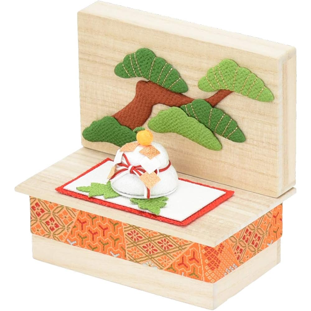[Hasegawa of the Buddhist altar] Room ritual Seasonal decorations Crepe Seasonal Shitsurai Box New Year Crepe decorations