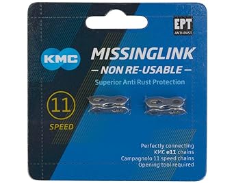 KMC Missing Link 11 Speed Titanium Gold (Blue) 11 Speed, 5.65mm, Reusable, Titanium Gold [Parallel Import]