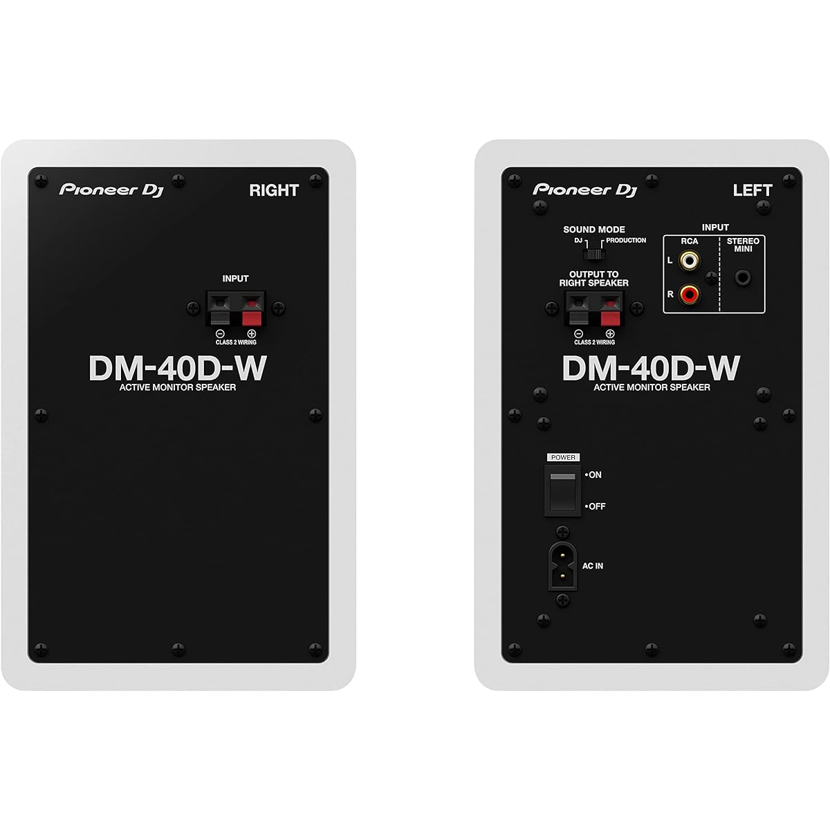 Pioneer DJ 4-inch 2-way active monitor speaker DM-40D-W (White)