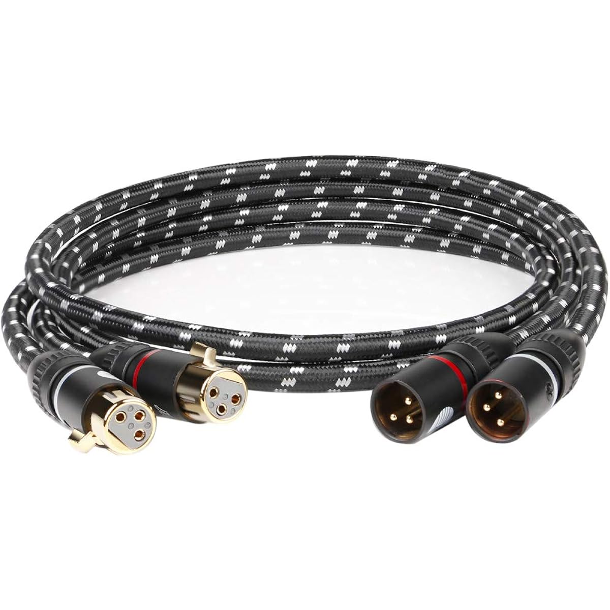 JIB German-made XLR audio cable (male-female) Canon cable/XLR cable/3-pin microphone cable/balanced cable/AV amplifier/decoder/microphone cable etc./length 1m/OD:8mm x 2