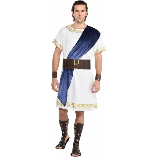 amscan Romans Toga Costume Set - White and Gold | One Size - 1 Piece