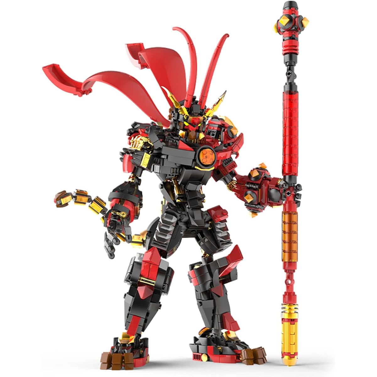 WANZPITS King of Monkey Building Blocks Kit Chinoiserie Warrior Robot Action Figure Battle Mecha Model Brick Set for Ages 15+ Great Gift (1312 Pieces)