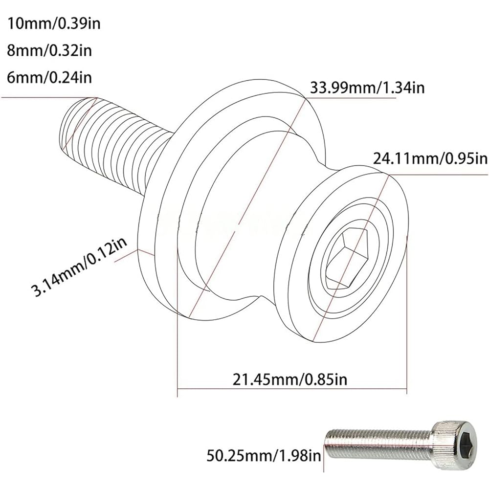 Stand Screw Slider Motorcycle M8 Fixed Screw Swing Arm Swing Arm Spool Slider Support is very suitable for Honda CB500F CB500 F/X 2013 2014 2015 2016 2017 2018 (Color: 2)