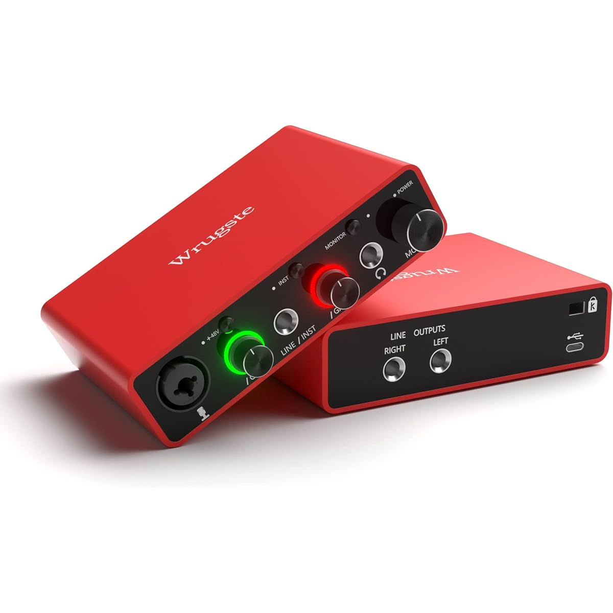 Wrugste USB Audio Interface Solo(24bit/192kHz)+48V Phantom Power Computer Recording Podcasting and Streaming Plug and Play Upgraded XLR Audio Interface for Content Creators Musicians