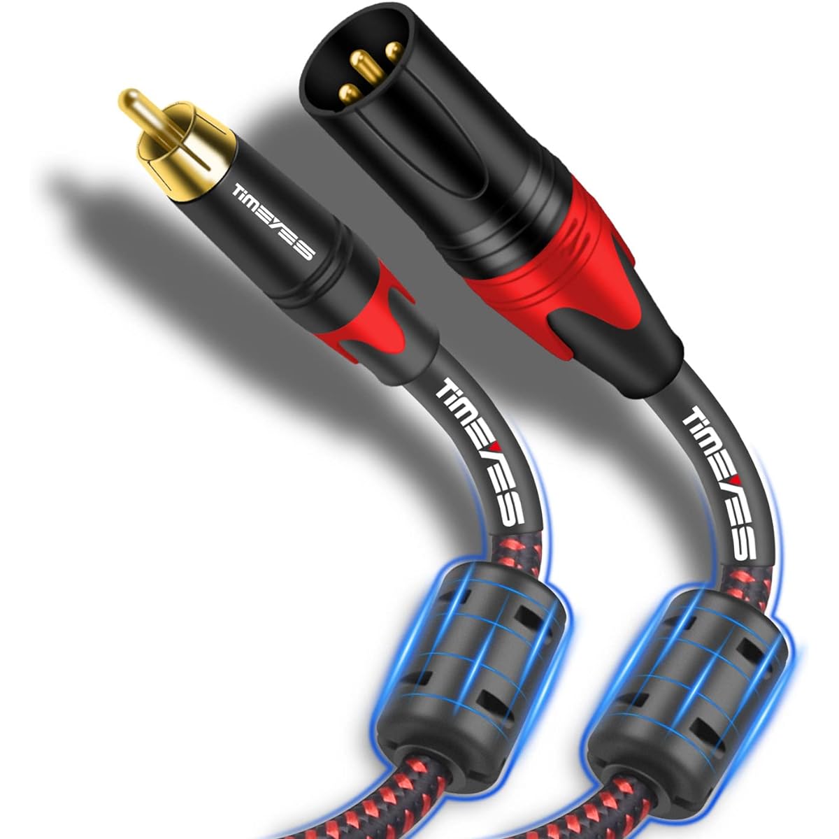 TIMEYES 3M Male RCA to XLR Cable Cord 10ft RCA Male Plug to XLR 3 Pin Male Audio Cable Microphone Cable XLR to RCA Stereo Adapter Cord Home Theater System Speaker Microphone XLR to RCA Connection Wire