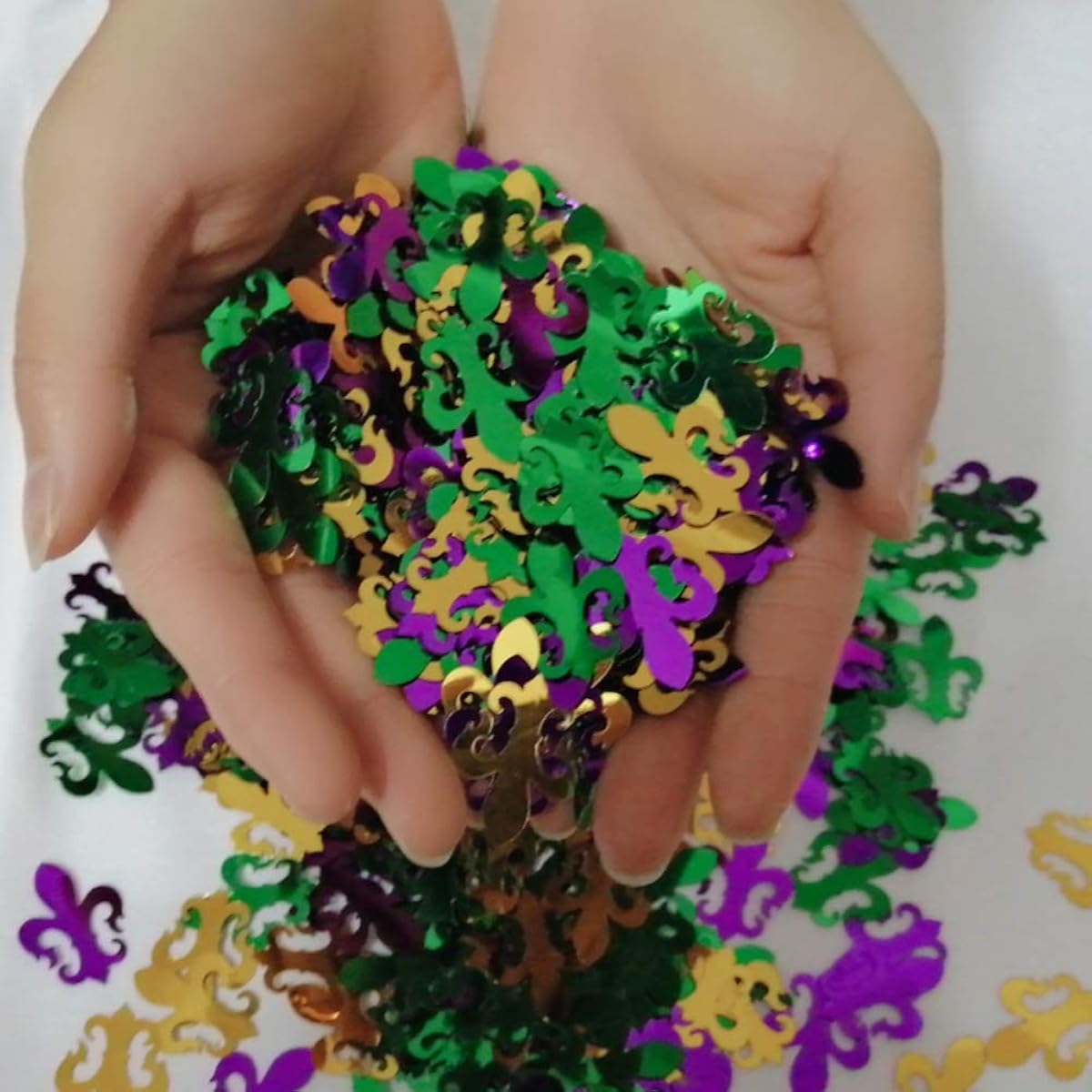 1400 Pieces Mardi Gras Confetti Decorations - Carnival Birthday Party Supplies Favors Table Decor