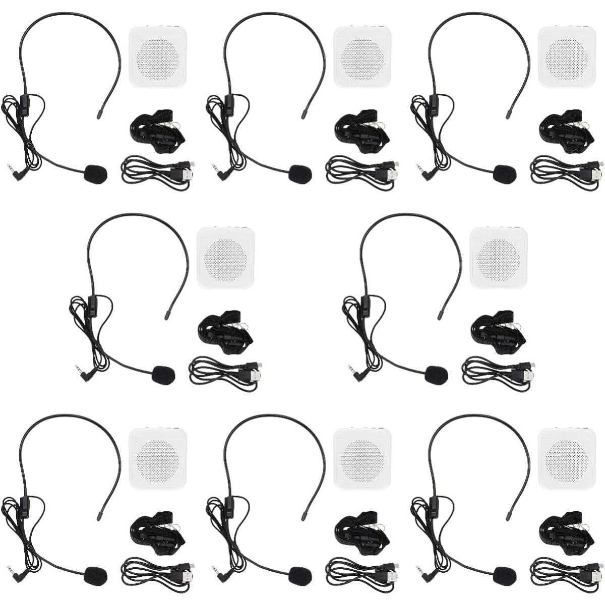 VICASKY 8 Sets Little Bee Megaphone Dynamic Headset Microphone Personal Speaker Microphone Voice Amplifier Sound Microphone Personal Speaker Voice Amplifier Microphone Head