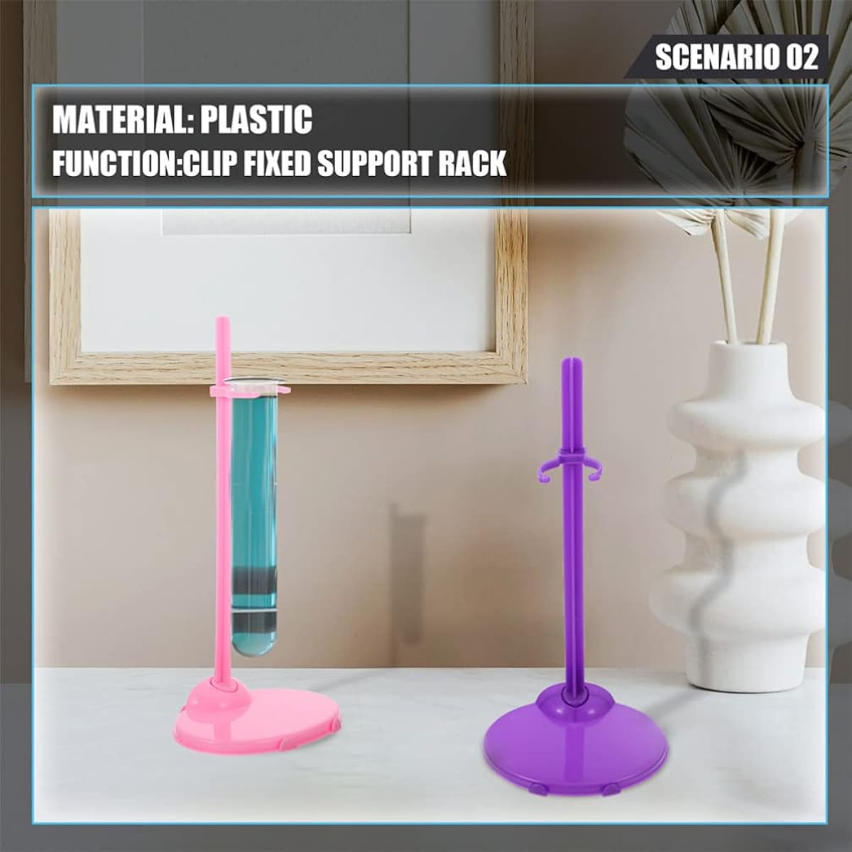 30pcs Mini Mannequin Dress Form Doll Stand Plastic Doll Display Holder Doll Support Bracket Toy Action Figure Stand Doll Dress Holder for Home Store Pink Blue Doll Dress Form Stand