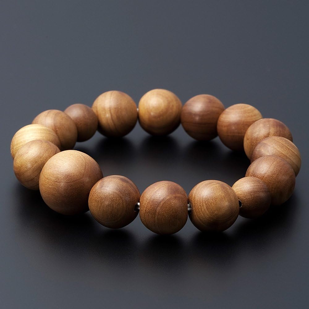 Buddhist Altar Shop Takita Shoten Specially Selected Bracelet Prayer Beads, Wooden Bracelet, Indian Sandalwood 14mm Balls ◆ Prayer Beads Bracelet, Amulet, Fragrant Wood, Old Mountain Sandalwood, Brace Prayer Beads, Prayer Beads Bracelet, Bracelet Prayer