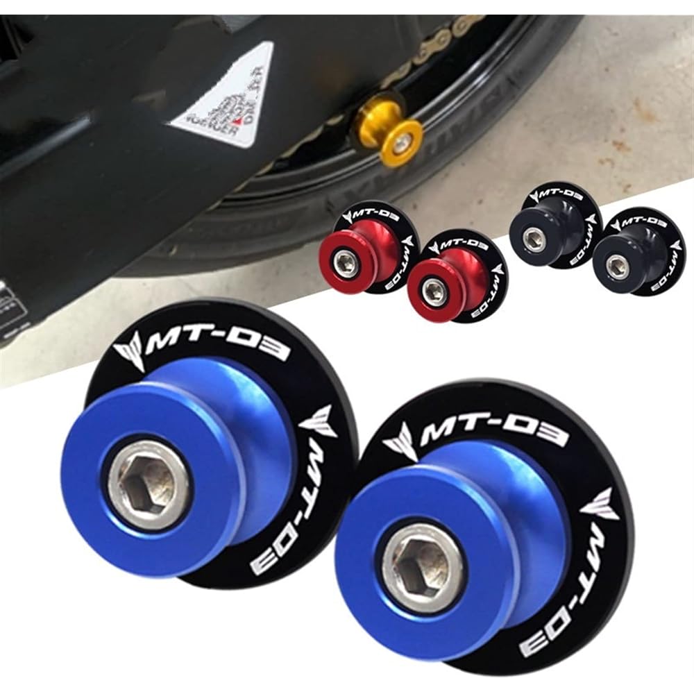 DEMUR 2pcs M6 Motorcycle Swingarm Slider Spool 8mm Stand Screw Protector Accessories Yamaha MT-03 MT03 Mt-03 2015-2020 2018 2019 Swingarm Slider Spool (Size: A Red)