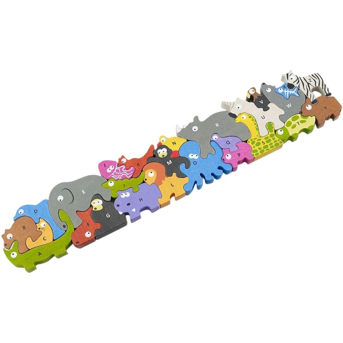 BeginAgain Animal Parade A-Z Puzzle- An Alphabet of Animals in a Wooden Puzzle! - Wooden Toy ABC Puzzle Game - Award Winning Educational Toy for Toddlers by BeginAgain