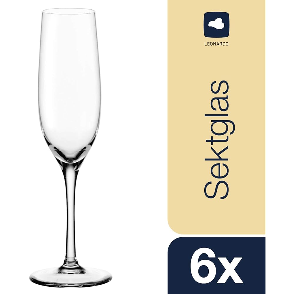 LEONARDO Champagne Glass Clear Size:∅6.7×H22.5cm Champagne Glass 190ml Ciao+ 061445 6 pieces