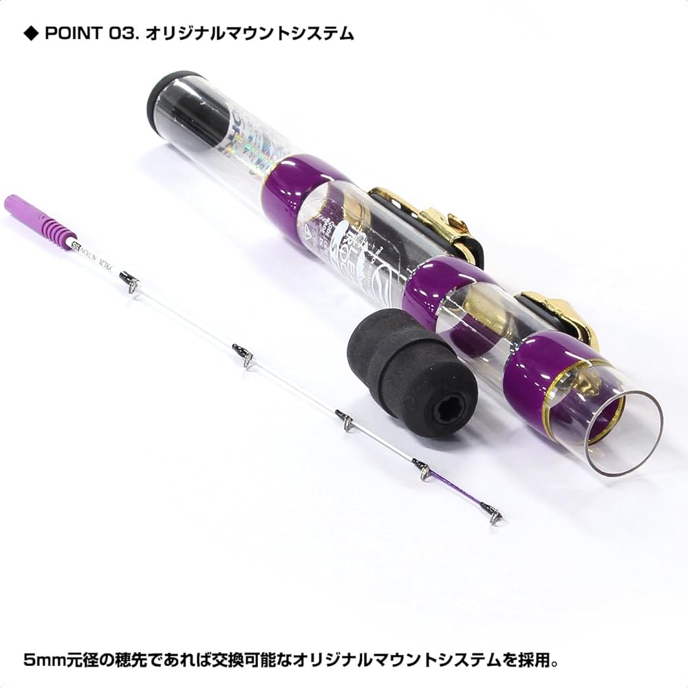 [Round glass tip/skeleton grip protects the tip when stored] Rod reel set for smelt Clear Lock ST Single rod/Reel (spinning/counter) set (CRSTS44)