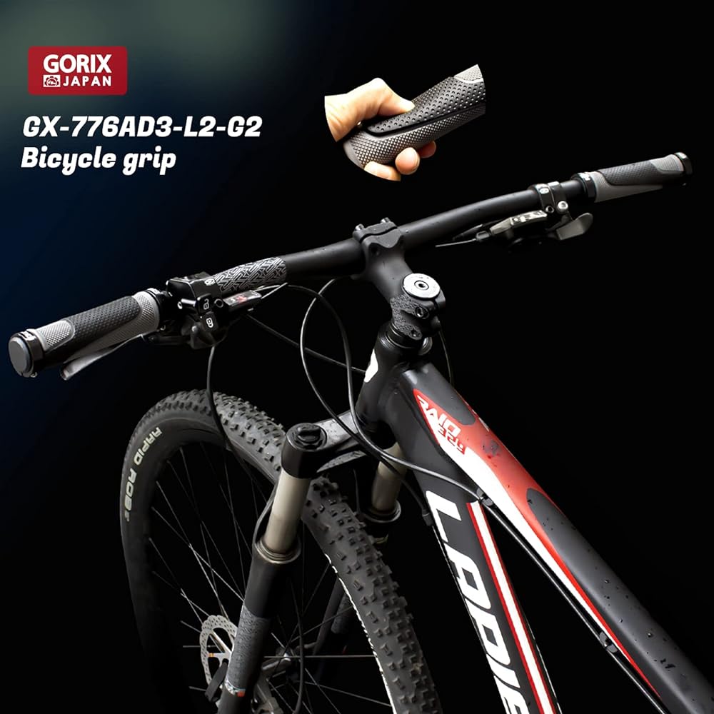 GORIX Bicycle Grip [Double Lock-on Grip Cross Bike MTB Bicycle] Soft GX-776AD3-L2-G2