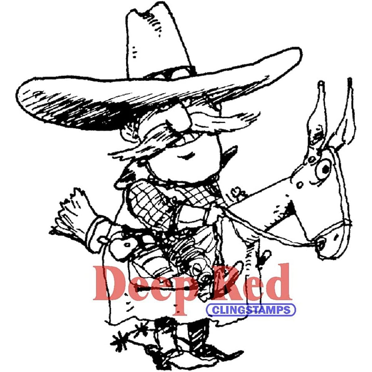 Deep Red Cling Stamp Cowboy
