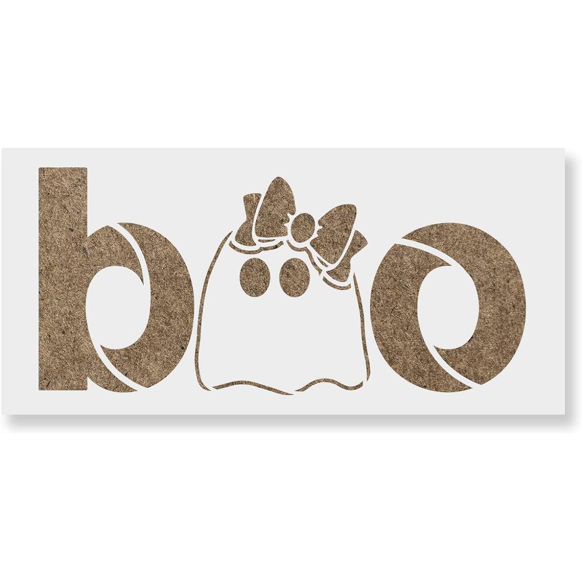 Girl Boo Halloween Stencil - Reusable Stencil - DIY Girl Boo Halloween Home Decorations, 5"x11", White