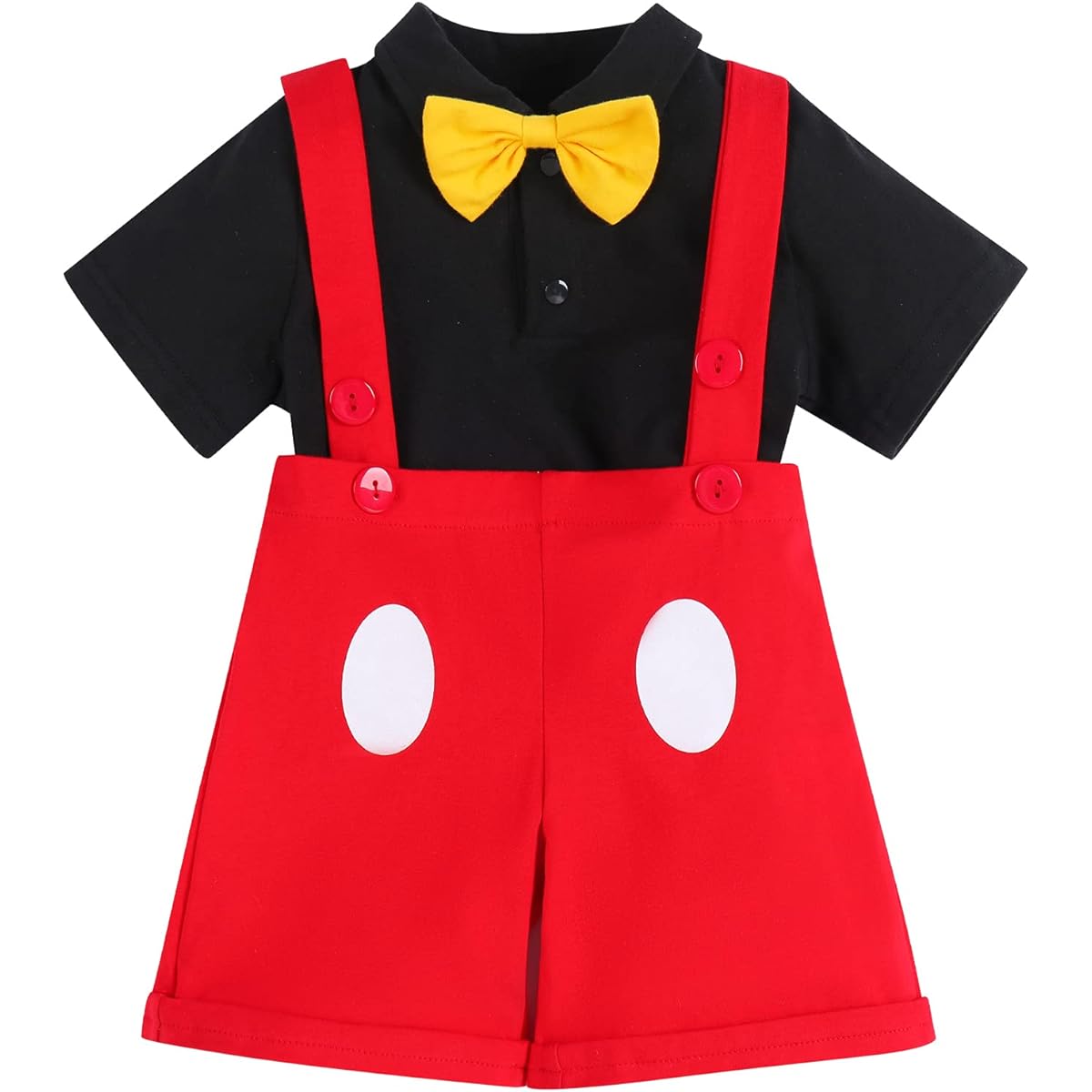 Baby Boy Halloween Christmas Costume Gentleman Bow Tie Romper Suspenders Shorts Mouse Ears Headband Birthday Outfit Set