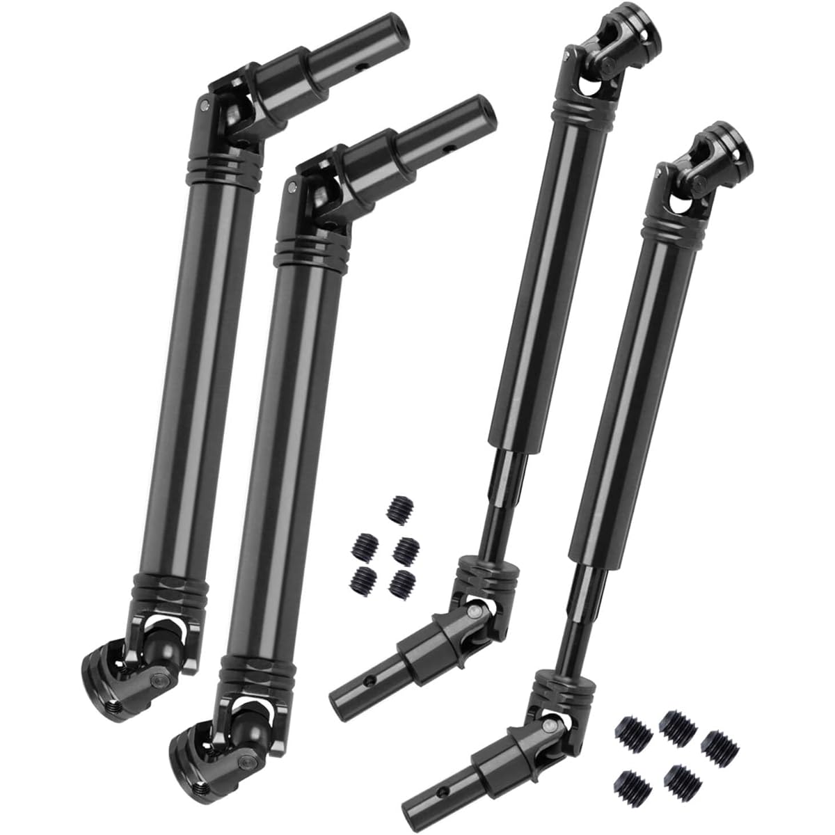 hopsupRC #45 Steel RC Drive Shaft Axle Upgrade Parts for 1/10 Outcast 4S V2 BLX & Kraton 4S V2 BLX, 4PCS Hardened Front Rear CVD Drive Shaft Hop Up, Black (Only Fits V2)