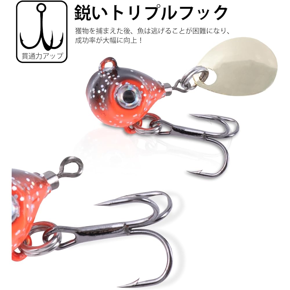 Goture Metal Jig, Small 5g/7g/10g/14g/18g, Set of 6, 6 Colors, Mountain Stream, Gulf Coast, Managed Fishing Area, Tube Fishing, Headwaters, Tributaries, Triple Hook with Blade, Spin Tail, Vibration, Sea Bass, Trout, Blue Fish, Flounder Fishing, Sea Fishi