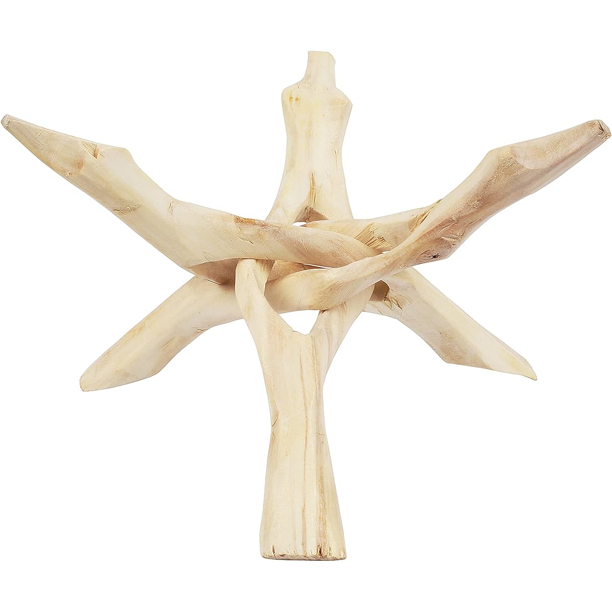 Indian Consigners Cobra Wooden Tripod Stand Natural 8"
