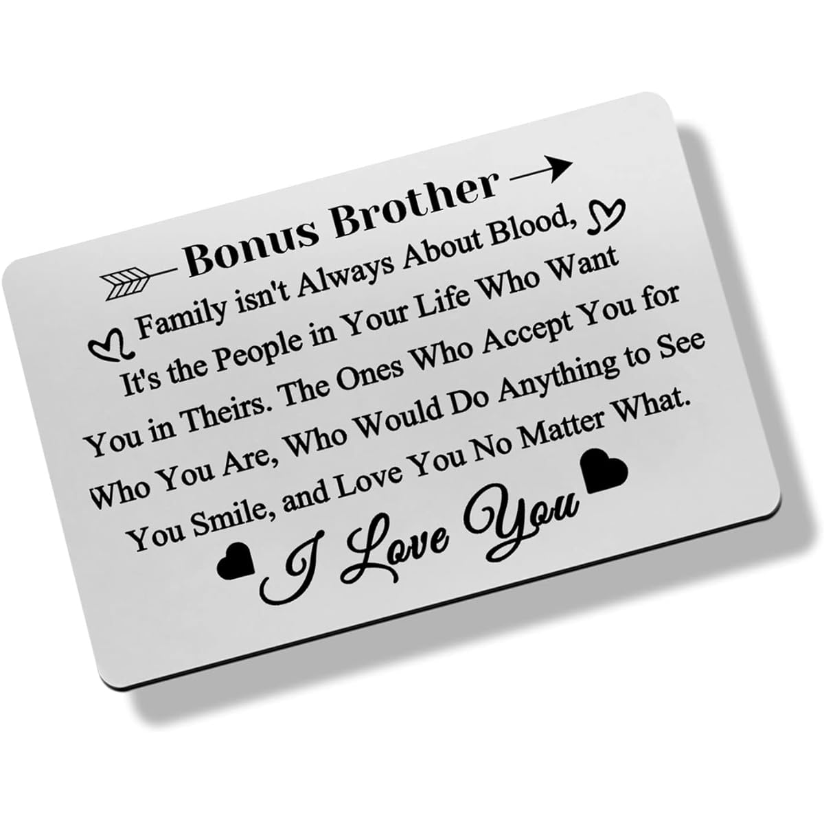 Heigebi Step Brother Wallet Card, Step Brother Gift Bonus, Sibling Gift, Family Isn't Always About Blood Step Brothers Christmas Card, Adopted Sibling Valentine's Day Christmas Birthday Gift