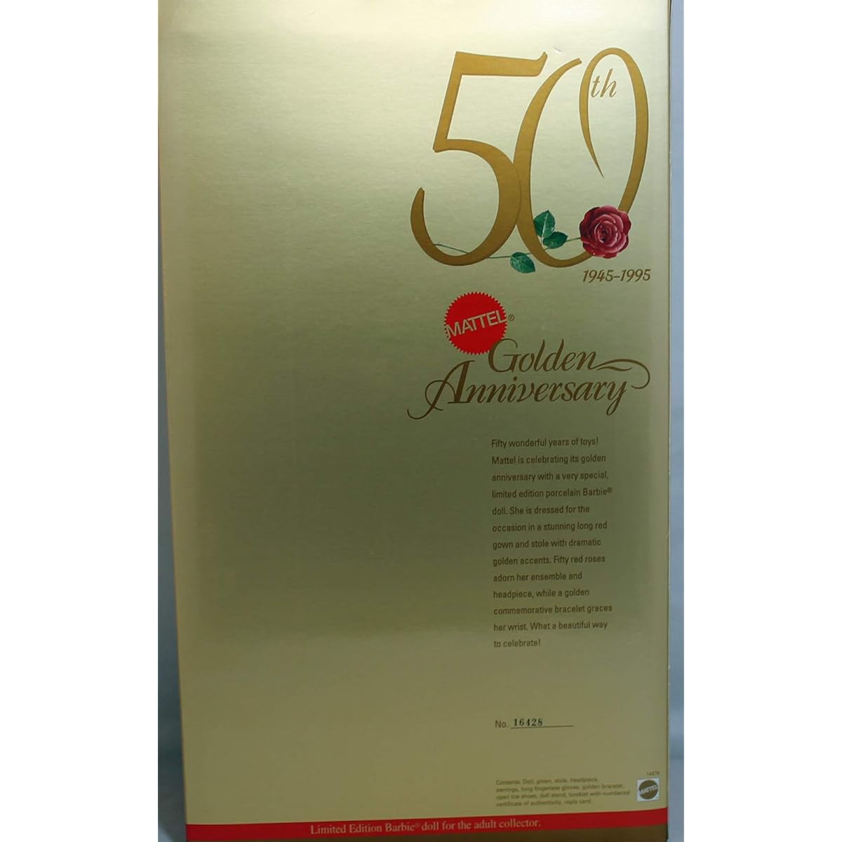 Mattel Barbie 50th Golden Anniversary 1945-1995 Porcelain
