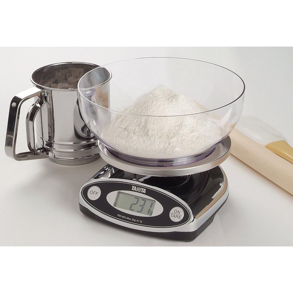 Tanita Cooking Scale Kitchen Scale Commercial Use Waterproof 3kg 1g Unit Chrome KW-003 CR For Non-Trade Certification Use