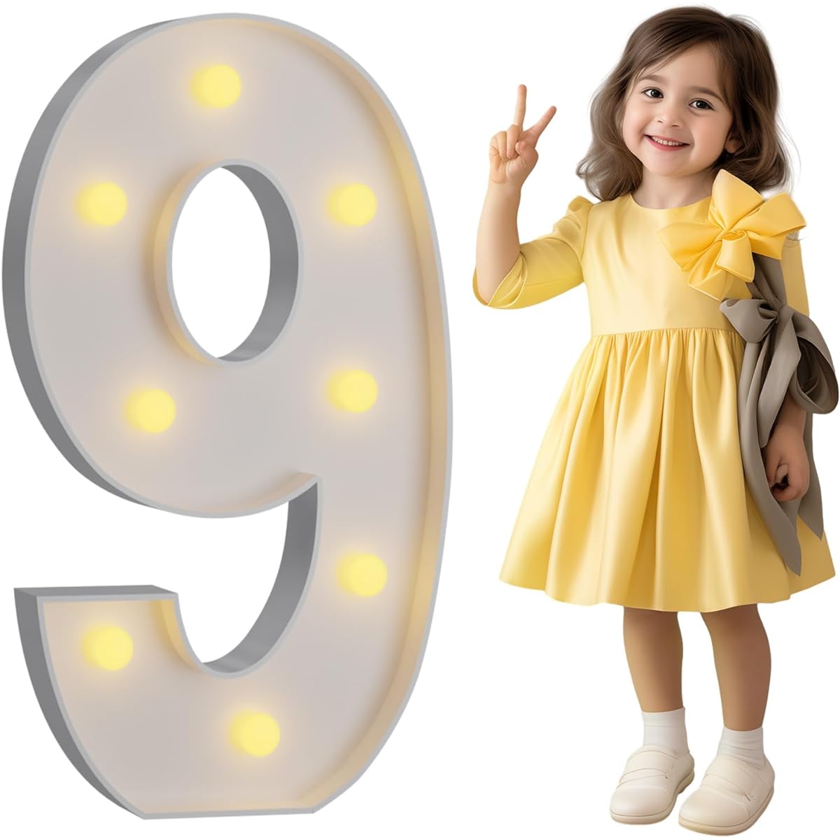 3FT Marquee Luminous Numbers, Mosaic Numbers for Balloons, Number 9 Balloons, Marquee Luminous Letters, Balloon Arch Kit, First Birthday Decorations, Anniversary Party Decorations, Cardboard Numbers