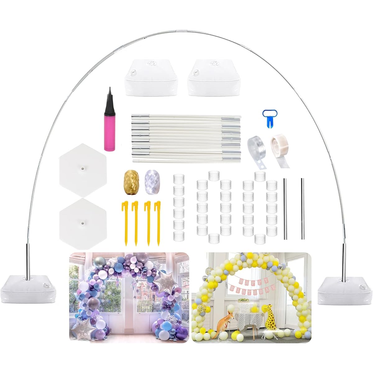 Langxun Large Adjustable Size Balloon Arch Stand Kit for Wedding Decoration Event Party Supplies Garden Decoration Christmas Decoration (Balloon Arch - Large Size).