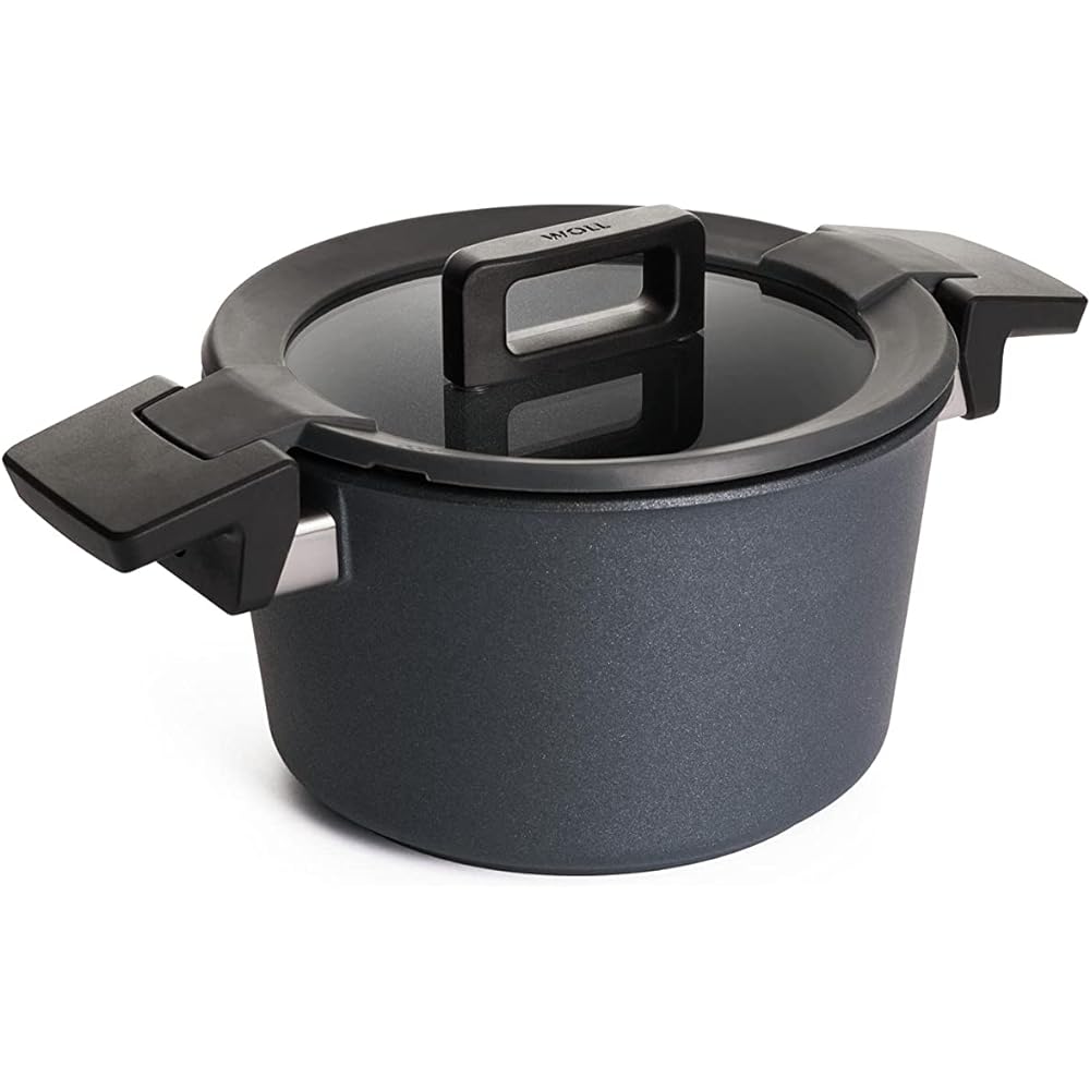 WOLL Two-handled pot 20cm/3.0L Diamond concept pot (with silicone insert) IH compatible 120-1CPI [Authorized Japanese product] Gray