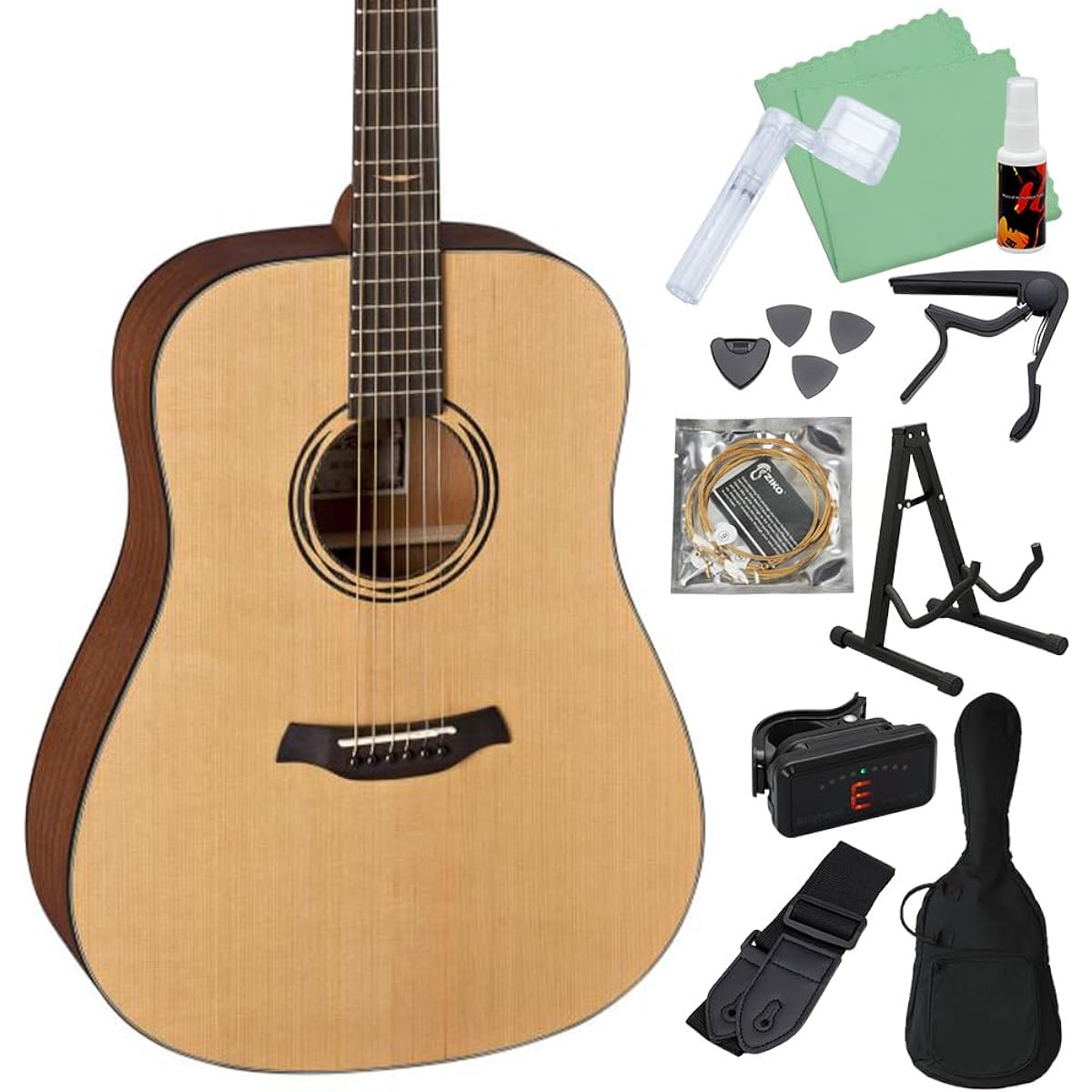 Baton Rouge AR11C/D Acoustic Guitar Beginner Set 12 Piece Set Acoustic Guitar Canadian Cedar Single Plate Baton Rouge