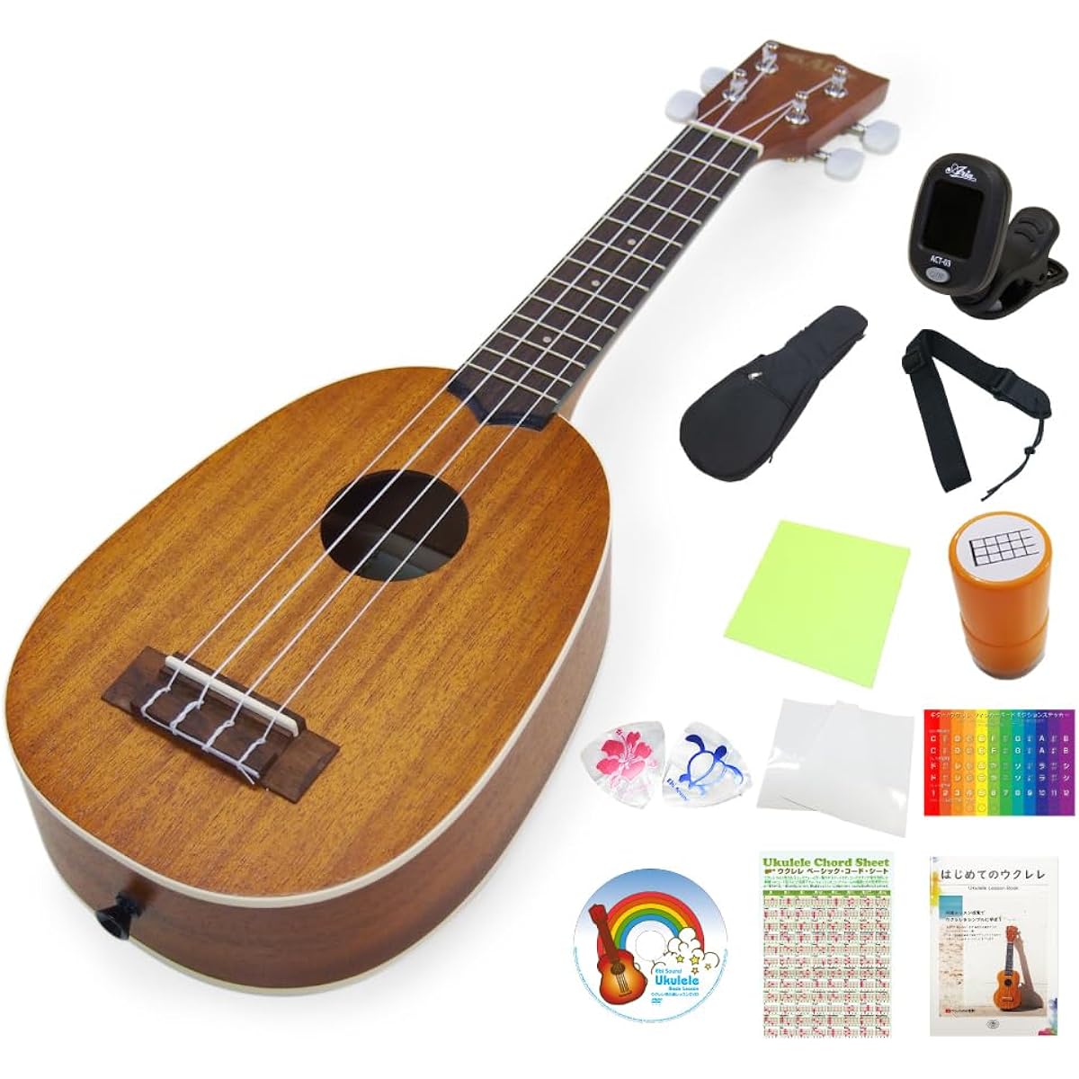 KALA Ukulele KA-P Pineapple Soprano Special 12-piece Set Mahogany (US Brand) (Sweet Tone) (u)