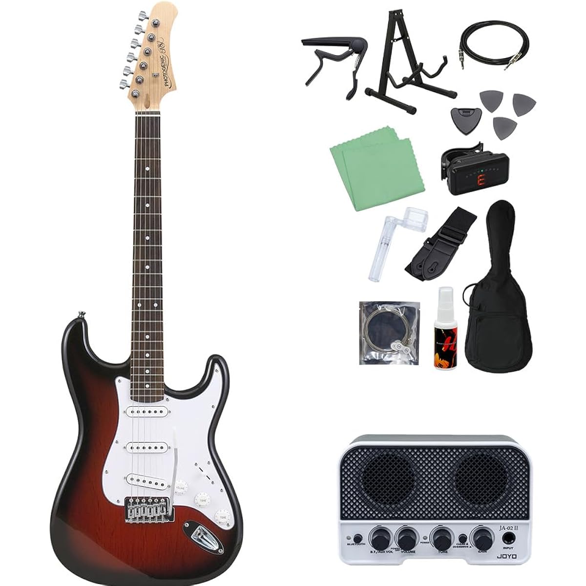 Photogenic ST-180 RDS Electric Guitar Beginner 14-piece Set [Includes Bluetooth Mini Amplifier] Stratocaster Type Photogenic