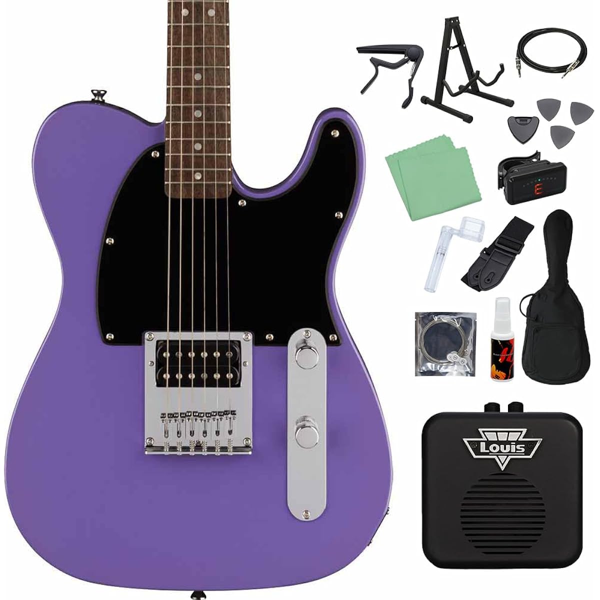 Squier by Fender SONIC ESQUIRE Ultraviolet Electric Guitar Beginner 14-piece Set [Includes Mini Amplifier] Esquire Squier/Squier