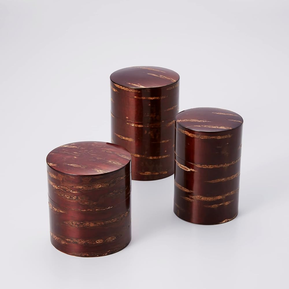 Tomioka Shoten Birch Crafts Leather Tea Caddy Plain M 002109