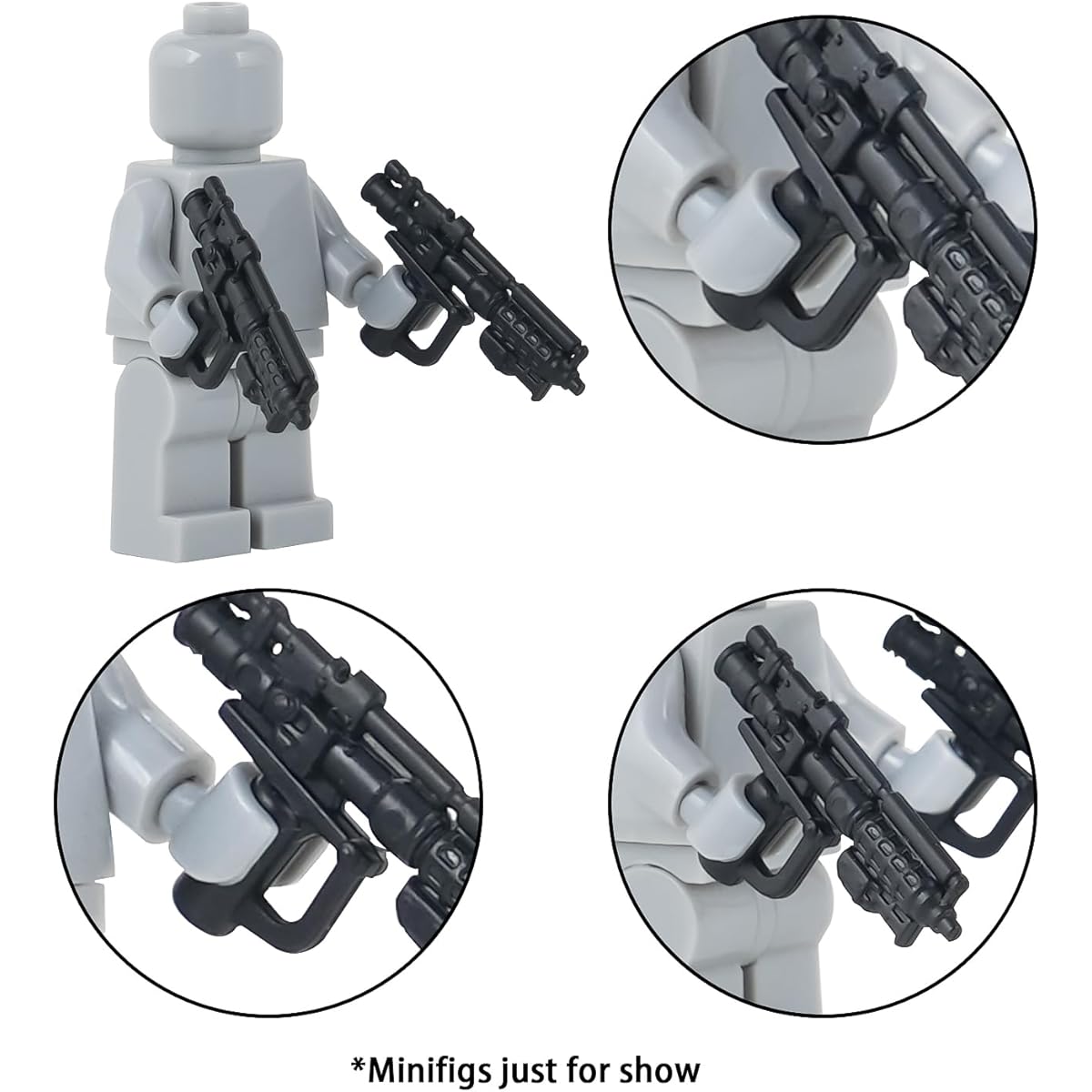 MOOXI-MOC Space Wars E-5 Clone Trooper Blaster Weapon Pack Accessories Minifigure Hand Design (10 Pieces)