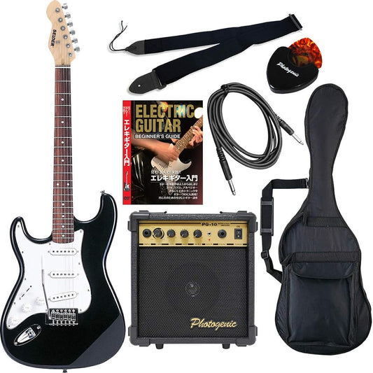 SELDER Electric Guitar Stratocaster Type Sakura Musical Instruments Original ST-23LH/BK Beginner 7-piece Set Lefty For Left-handed