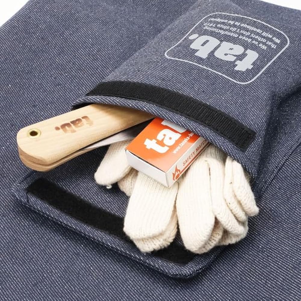 [tab.] Slim bag, tab, storage bag, storage case, denim fabric, can stove, matches, and other bonfire sets in one pack.Coated on the inside to prevent water from seeping in.