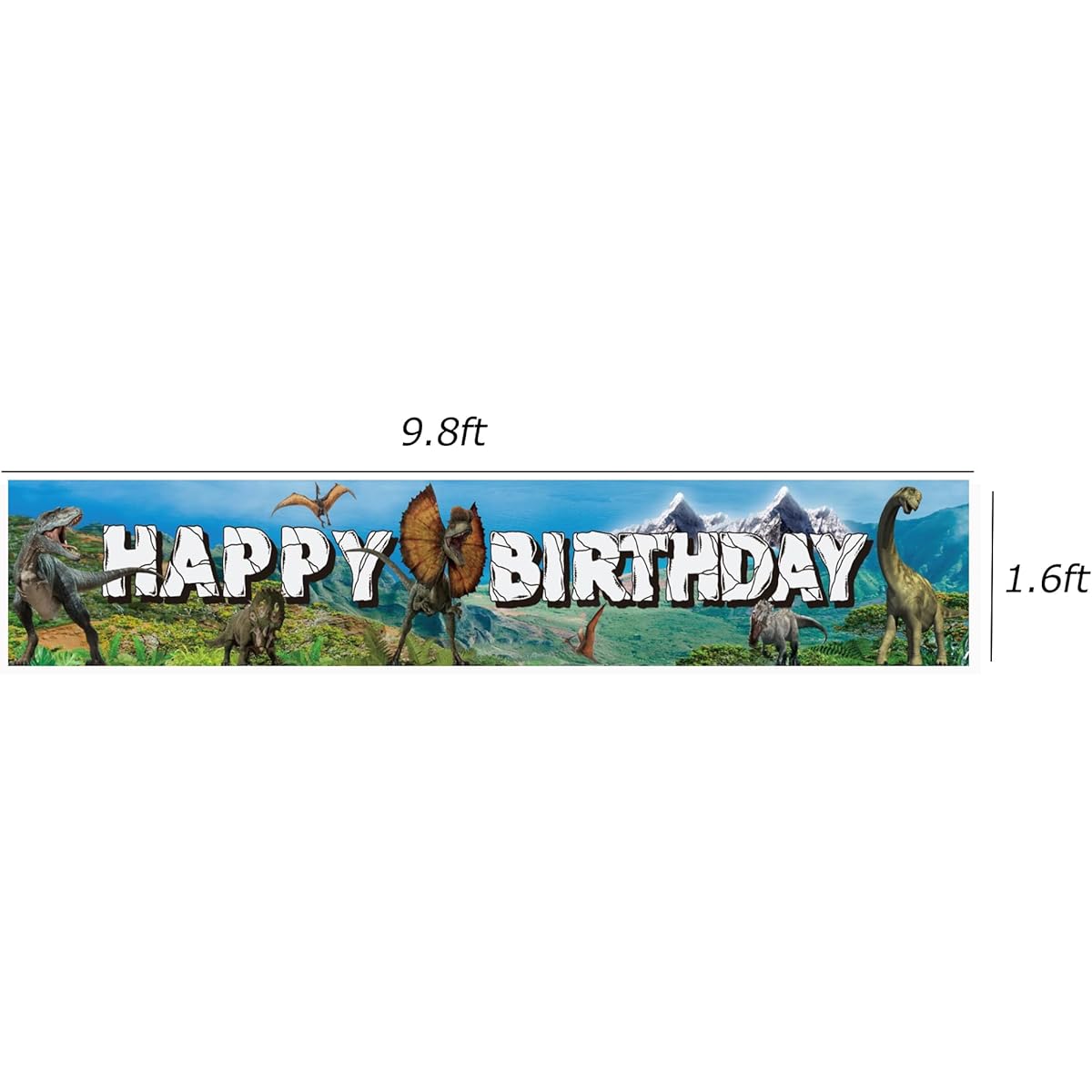 Big Jurassic Dinosaur Happy Birthday Yard Banner Sign 10 x 1.5ft Jurassic Dinosaur Baby Show Supplies for Kids Indoor Outdoor Photography Backdrop Jurassic Dinosaur Theme Party Decorations