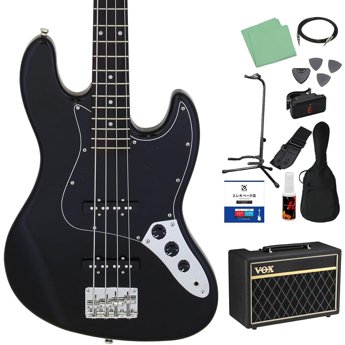 LEGEND LJB-Z B/BK Bass Beginner 12-piece set [with VOX amp] Jazz bass type Legend