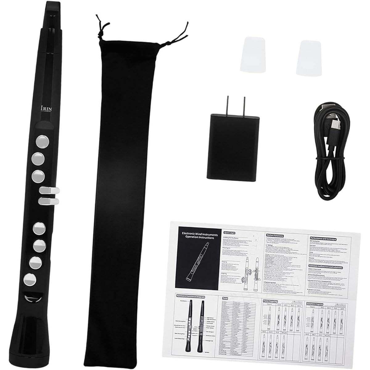Freneci Wind Instrument Sax Pocket Sax Kit 99 Tone Flute Mini Sax Portable Woodwind Instrument for Adults, Black
