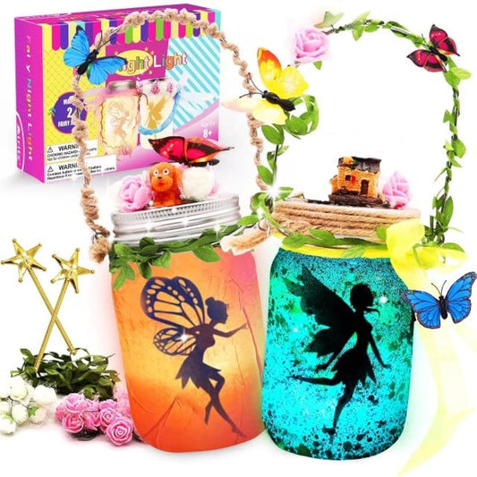 Alritz Fairy Lantern Craft Kit - Kids Girls - Remote Control Mason Jar Night Light - DIY Garden Father's Day Decorations Art Projects, Creative Activities for Birthday Parties and Schools