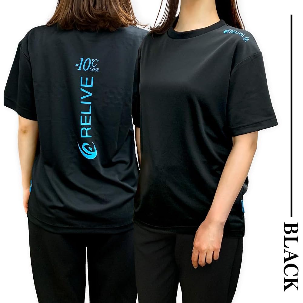 Relive Shirt Cooling Type Pro Version [Round Neck/Polyester] Patented Training Wear Power Shirt Recovery Wear Unisex
