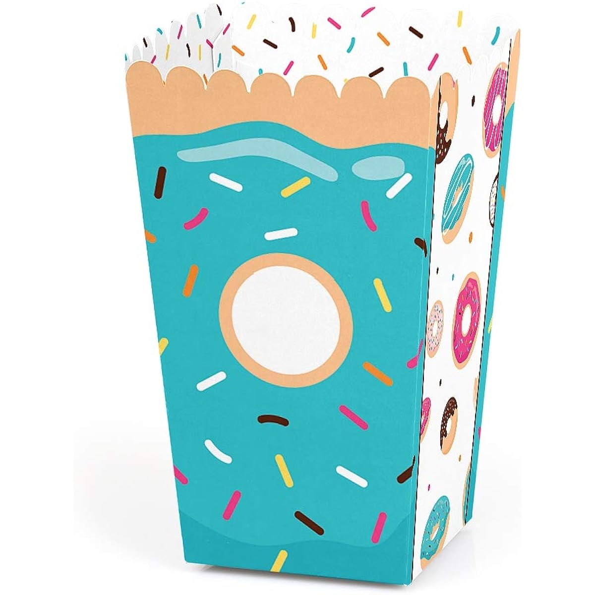 No Donuts Worry, Let's Party - Donut Party Favors Popcorn Treat Boxes - Set of 12