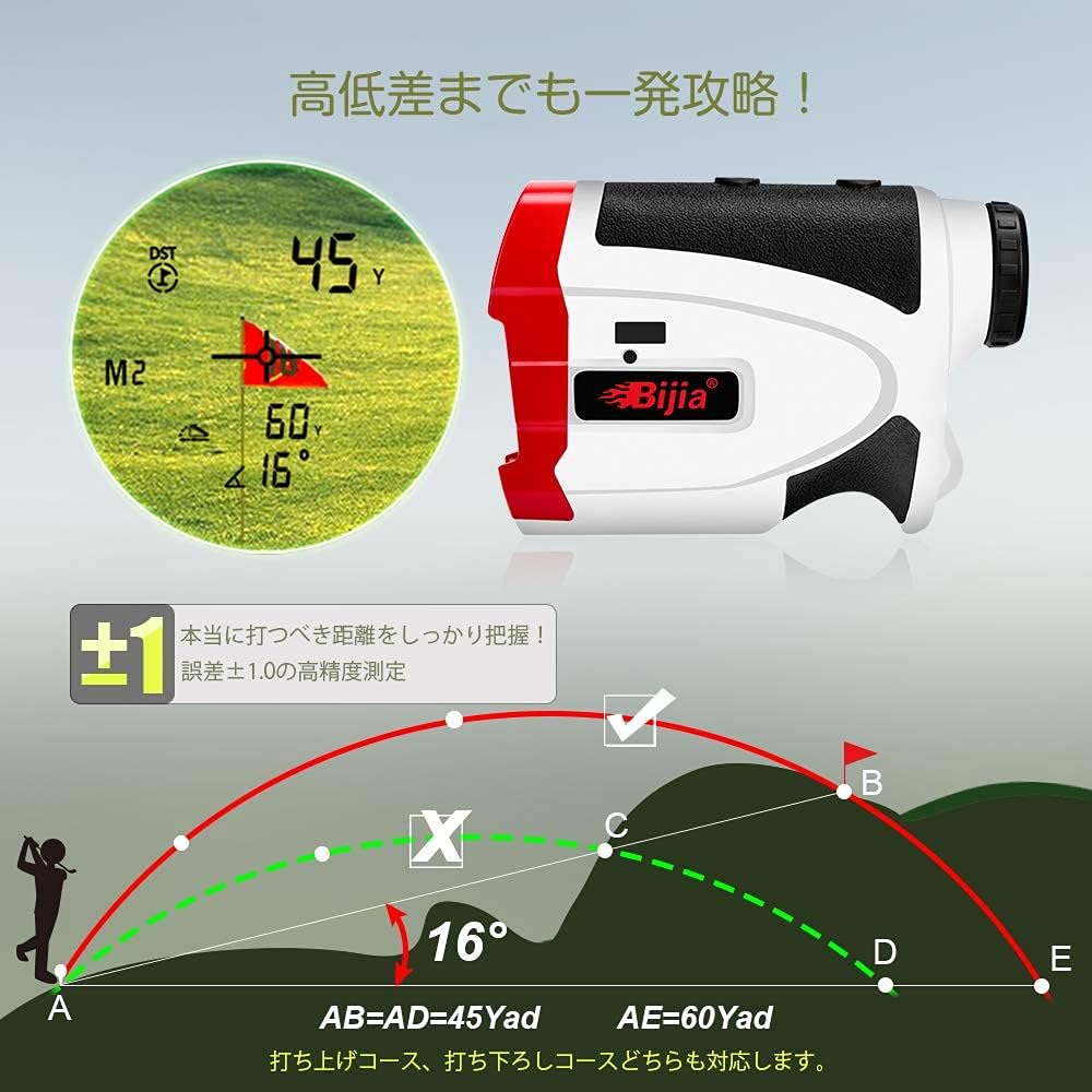 BIJIA Golf Distance Meter, Golf Laser Distance Meter, Scope, Measuring 600 Meters, 6 Times Light Circumference, Waterproof, Dustproof, Measuring Telescope, Waterproof for Life, Portable Distance