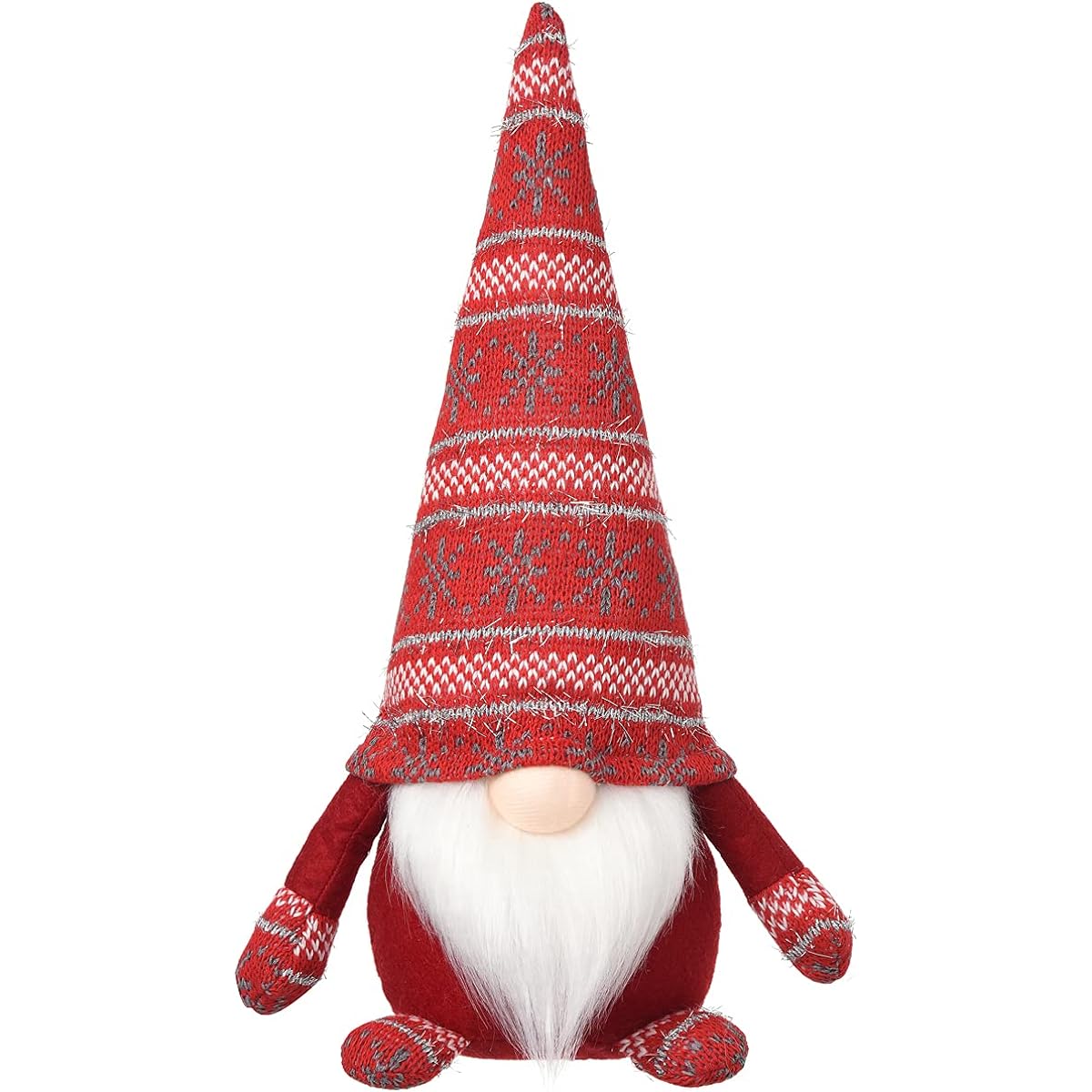 Funoasis Handmade Christmas Plush Gnomes Home Tomtenorm All Seasons Swedish Dwarf Figure Coffee Corner Decoration 14" (Red)