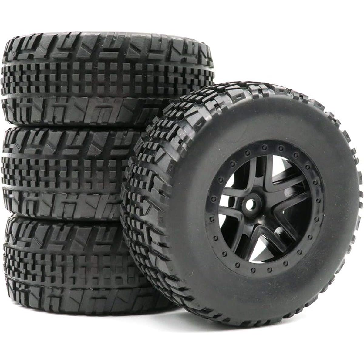 hobbysoul RC 2.2/3.0 Inch Short Coat Tires 12mm Hex Wheels 4pcs for 1/10 Traxxas Slash Pro-Line Car