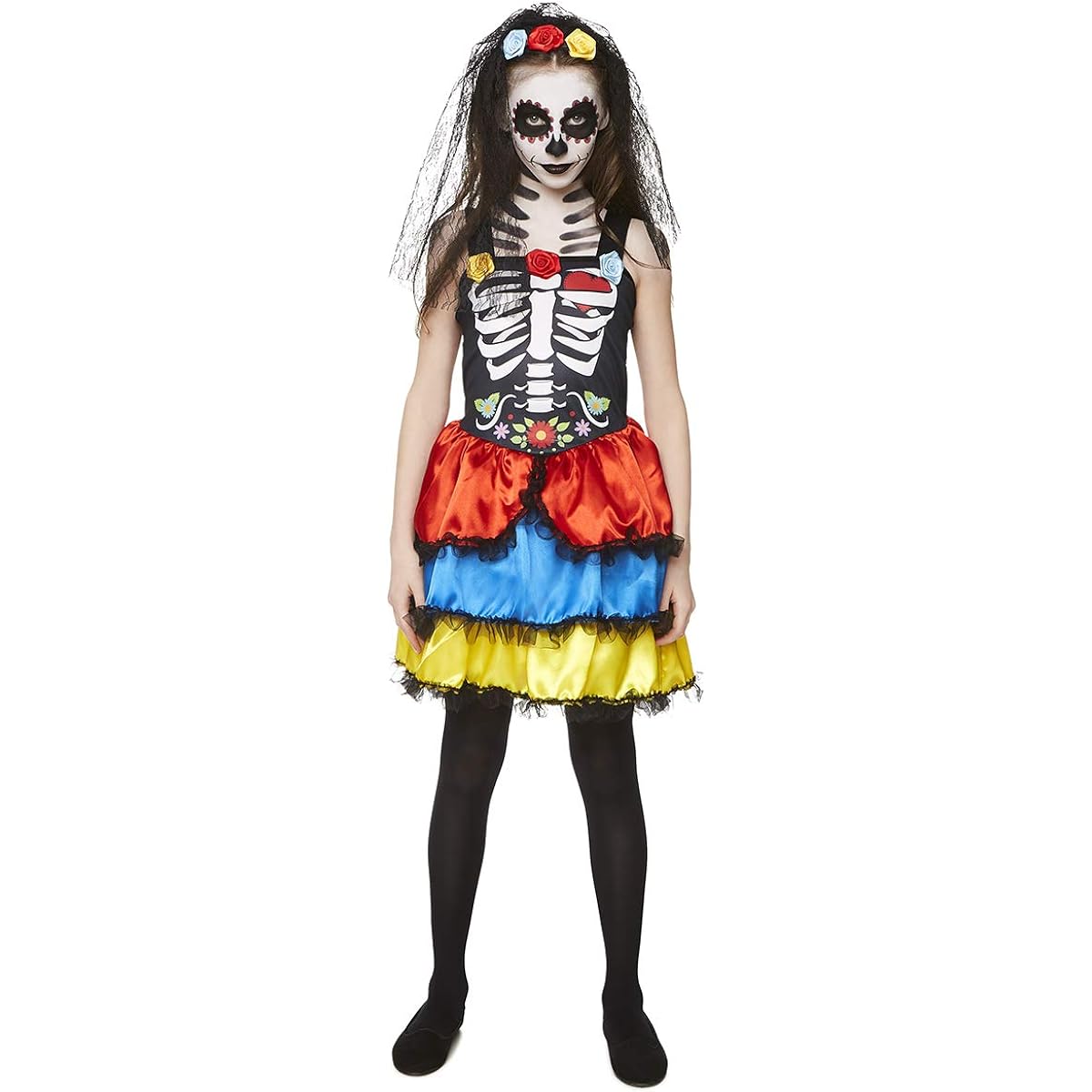 Girls' Day of the Dead Costume Halloween Party Accessories